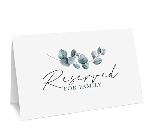 CLEVER SIGNS Reservierte Tischschilder, 25 Stück Reservierte Schilder für Familie, Reservierte Schilder für Hochzeiten, Empfänge, 10.2x15.2 cm Reservierungskarten für Tische, grünes Aquarell-Design N von CLEVER SIGNS