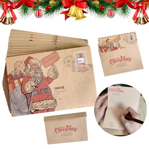 CLHXWU 12 Stück Weihnachtskarten mit Umschlag Set,A6 Klappkarten Für Weihnachten mit Briefumschlag,Christmas Postkarte für Weihnachtsgrüße (B) von CLHXWU