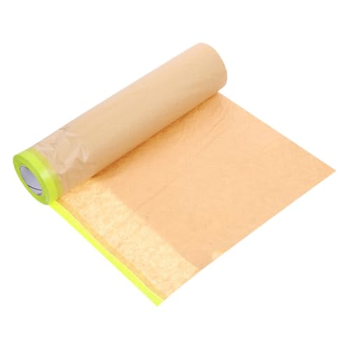 CLISPEED 1 Rolle Abdeckpapier Bodenschutz Lackieren Lackschutzfolie Malerpapier Auto Klebeband Malpapier Für Wände Farbspritzschutz Malereiabdeckung Papier Zum Malen Khaki Kraftpapier von CLISPEED