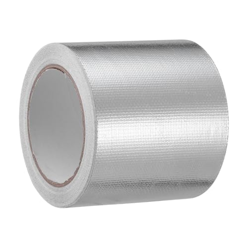 CLISPEED 1 Rolle Glasfasergewebe-aluminiumfolienband Kanaldichtung Aluminiumfolien-isoliertes Rohr Schalldämmendes Klebeband Glasfaser-auspuffhülle Dichtungsband Für Den Kamin Silver von CLISPEED