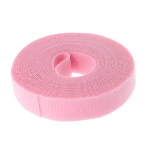 CLISPEED 1 Rolle Kabelbinder mit Ausbildung Kabelumwicklung groß tr kabel organisieren Kabelmanagement klebeband Spanngurt Kabelorganisator Kabelführungsband Polyester Rosa von CLISPEED