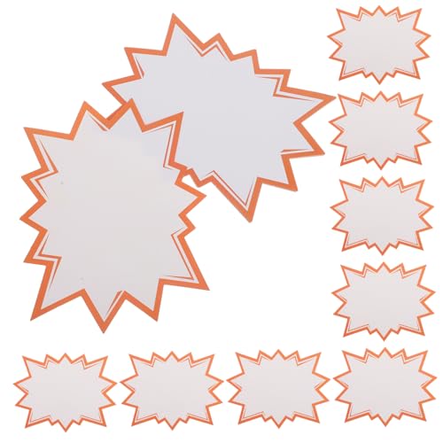 CLISPEED 1 Satz Etikett Anzeigen Leere Einzelhandelsetiketten Star-burst-display-tags Preisschilder Verkaufsetiketten Flohmarkt-display-schild Ausverkaufs-display-tags Papier 100st von CLISPEED