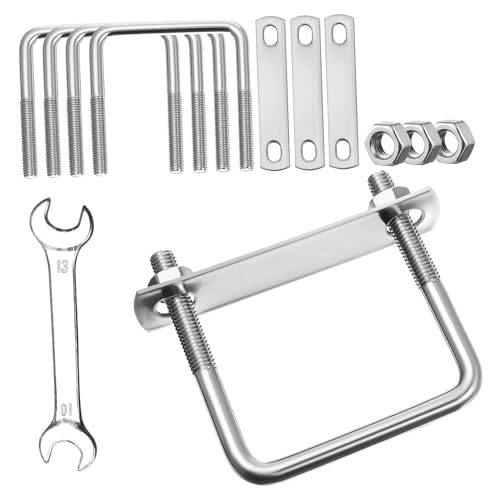 CLISPEED 1 Satz Schraubenschlüsselsatz Edelstahlschrauben Quadratische U-bolzen Quadratischer U-bolzen Vierkant-u-bolzensatz Du Klemmst U Schrauben Rostfreier Stahl Silver 4 Stück von CLISPEED