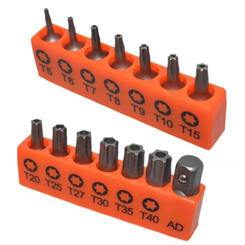 CLISPEED 1 Satz Torx-bit-satz Bausatz Schnecke Senkbohrer Trennen Zange Halter Flacher Schraubendreher Drehmoment-bit-schraubendreher T10-bit- Ratsche Orange S2 Legierter Stahl von CLISPEED