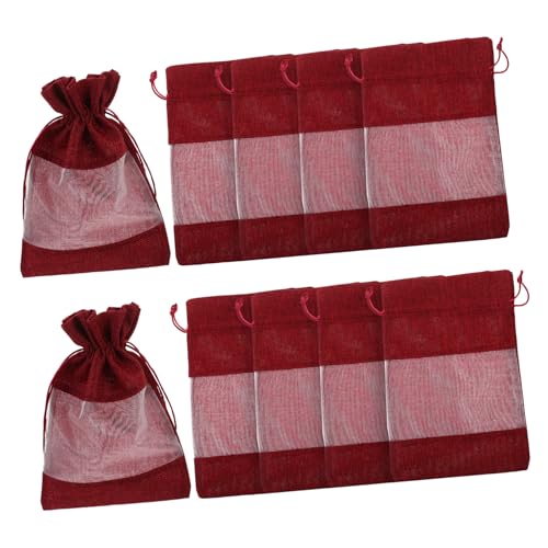 CLISPEED 10 Stück Teiliges Jutesäckchen mit Kordelzug und Fenster Weinrot Wiederverwendbare Geschenkbeutel für Hochzeit Party Schmuck Süßigkeiten Kleine Aufbewahrungstaschen CLISPEED 10 Stück Teiliges Jutesäckchen mit Kordelzug und Fenster Weinrot Wiederverwendbare Geschenkbeutel für Hochzeit Party Schmuck Süßigkeiten Kleine Aufbewahrungstaschen von CLISPEED