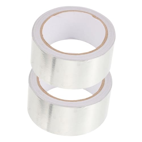 CLISPEED 2 Rollen Isolierte Aluminiumfolie isoliertes Aluminiumfolienband Isolierband aus Aluminiumfolie klebeband aircot luftige Abdichtendes Aluminiumfolienband Hochtemperaturband Silver von CLISPEED