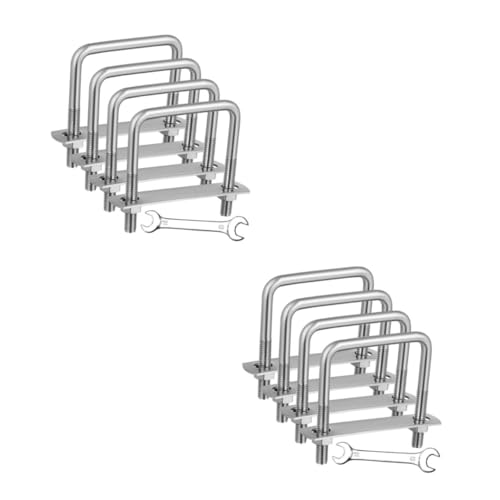 CLISPEED 2 Sätze Schraubenschlüsselsatz Edelstahlschrauben Quadratische U-bolzen Vierkant-u-bolzensatz Du Klemmst Quadratischer U-bolzen U Schrauben Rostfreier Stahl Silver 4 Stück * 2 von CLISPEED