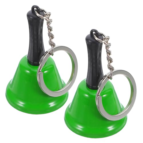 CLISPEED 2Pcs Metal Handheld Bells Schlüsselbund Für Kinderentwicklung Weihnachtsglocke Keyring Metal Keychain Restaurant Call Bell von CLISPEED