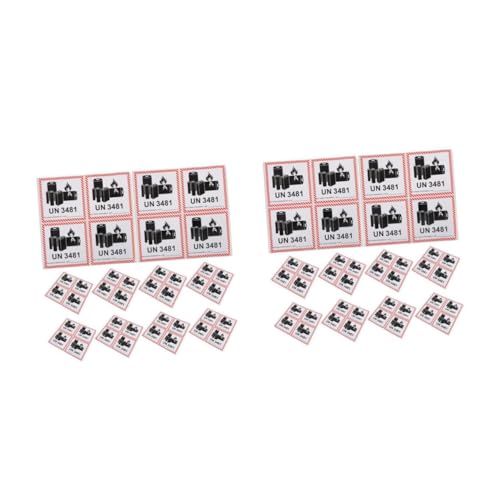 CLISPEED 2sets Batterieetikett Für Den Batterietransport Batterie-warnaufkleber Batterietransportetiketten Batteriewarnschilder Kupferplattenaufkleber Black 200pcs*2 von CLISPEED