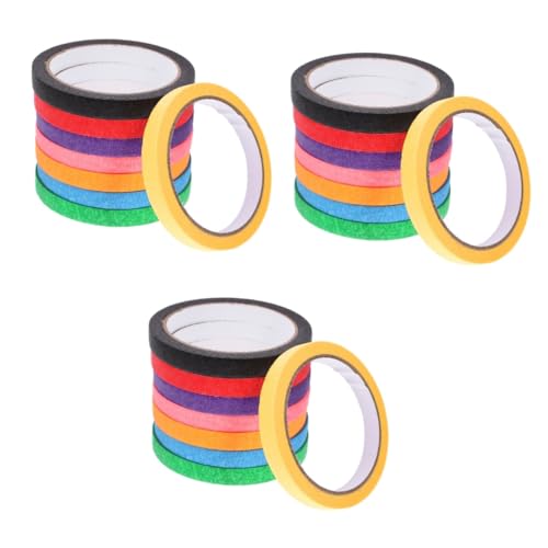 CLISPEED 3 Sätze 3 Sets Farbiges Abdeckband Buntes Klebeband Farbiges Klebeband Abdeckpapier Mit Selbstklebendem Künstlerband Bunte Bänder Abdeckpapier Zum Lackieren Von 8 Rollen * 3 von CLISPEED