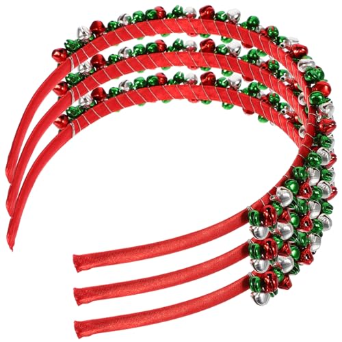 CLISPEED 3St Halloween Stirnband Weihnachtskopfschmuck Frauen Stirnbänder für Damen weihnachts haarschmuck weihnachtshaarschmuck Stirnbänder für Erwachsene Glocke Stirnbänder PU-Leder von CLISPEED