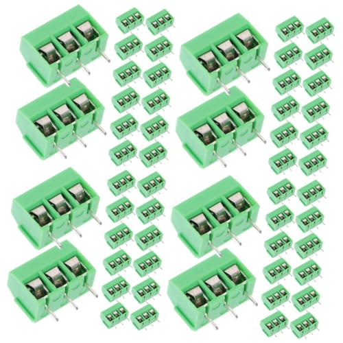 CLISPEED 4 Sätze Terminals Anschlussklemmen Terminal Block Wire Clamp Kabelklemmen Leiteranschlussklemme Schnellverbinder 3-poliger Klemmenblock Pcb-montageblock Cpv Dark Green 50 Stück * 4 von CLISPEED