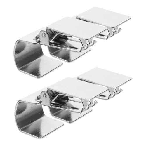 CLISPEED 4 Stück Gardinenclip Teppich Clips Teppichhalterung vorhangklammern Teppich Befestigung wandteppich klemmbausteine Wandaufhänger für Teppiche schwere Griffe Rostfreier Stahl Silver von CLISPEED