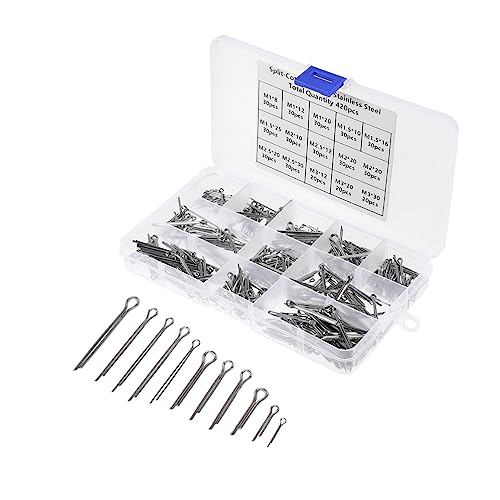 CLISPEED 420 Stück 304 Splintkarte Zange Metallische Haarspangen Verzinkte Haarspange Schlüssel -sortiment Verdrahtung Befestigungselemente Kabel Stift Clip Edelstahl 304 Silver von CLISPEED