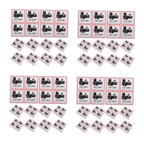 CLISPEED 4sets Batterieetikett Batteriewarnschilder Aufkleber Zur Batteriebeschriftung Für Lithiumbatterien Batteriewarnaufkleber Kupferplattenaufkleber Black 200pcs*4 von CLISPEED