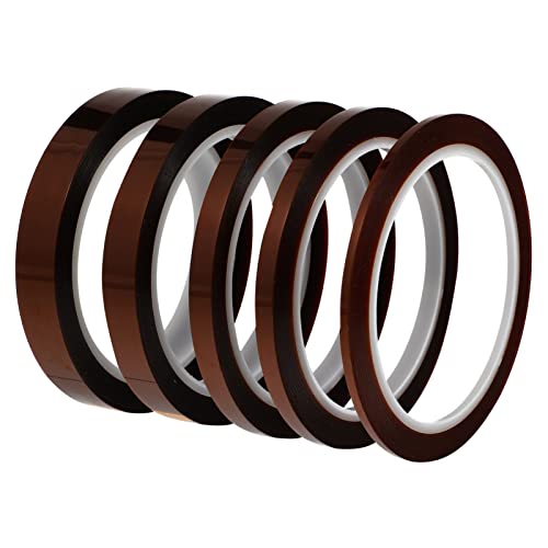 CLISPEED 5 Rollen Hochtemperaturbeständiges Klebeband Schild hitzebeständiges Klebeband Neon volumen starkes klebeband heizband Sublimationsband Sublimationswärmeband Polyesterfolie Brown von CLISPEED