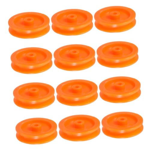 CLISPEED 50 Stück Riemenscheibe aus Kunststoff Leichte Pulley RC Flugzeug Teile Upgrades Riemenscheibe für DIY Modell Spielzeugrad Getriebeantriebsscheibe Plastik Orange von CLISPEED