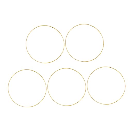 CLISPEED 5Pcs -Reifen Herz-Makramee-Ringe Reifenmittelstück mit Ständer Ringversteller Bastelringe bastelzubehör bastel ringe kerzen holzbausatz Metallringe Metallreifen Golden von CLISPEED