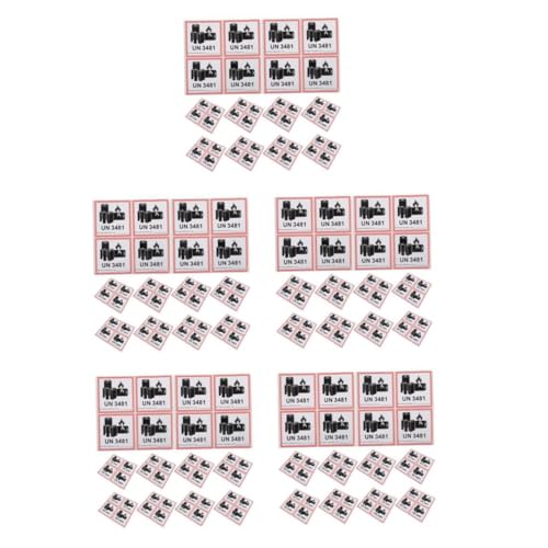 CLISPEED 5sets Batterieetikett Sicherheitslabel Batterietransportetiketten Sicherheitswarnschilder Für Batterien Kupferplattenaufkleber Black 200pcs*5 von CLISPEED