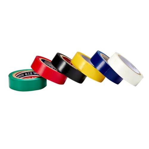 CLISPEED 6 Stk Elektrisches Isolierband Verpackungs Band Abdeckband Vinylband Farbiges Band Buntes Klebeband Papier Klebeband Blaues Malerband Klebeband Nachfüllen Farbiges Klebeband von CLISPEED