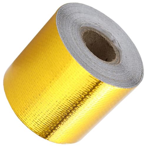 CLISPEED Panzer Tape Hochtemperaturbeständiges Klebeband Trockenbau Vinyl Rohre Luft Multifunktionales Klebeband Dichtungsbänder Folienband Auto Auspuff Klebeband Grundmaterial: Glasfasergewebe Golden von CLISPEED