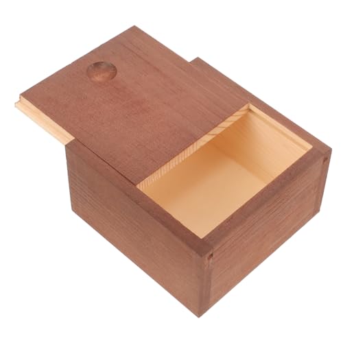 CLISPEED Holz Schmuckschatulle Mit Schieberdeckel Handgefertigte Aufbewahrungsbox Aus Massivem Holz Kleine Schmuck Organizer Gehäuse Vintage Geschenkverpackung Für Ohrringe Und Ringe von CLISPEED