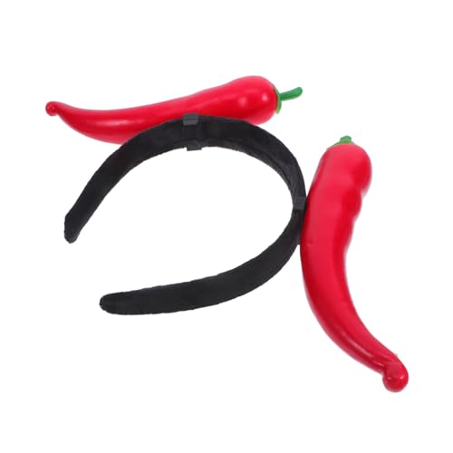 CLISPEED Lustiges Gemüse-Stirnband falsche Paprika gefälschtes Gemüse Chili-Partygeschenke Chili- party zubehör lustige kopfbedeckung Chili-Verzierung Halloween-Stirnband Plastik von CLISPEED