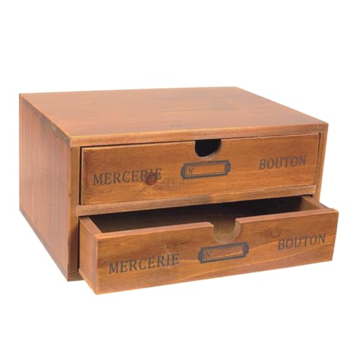 CLISPEED Retro-aufbewahrungsschrank Aus Massivem Holz Wagen Schmuck-schreibtisch-organizer Tabletts Büro Aufbewahrung Von Beauty-organizern Desktop-aufbewahrungsboxen Kommode Stand Hölzern von CLISPEED