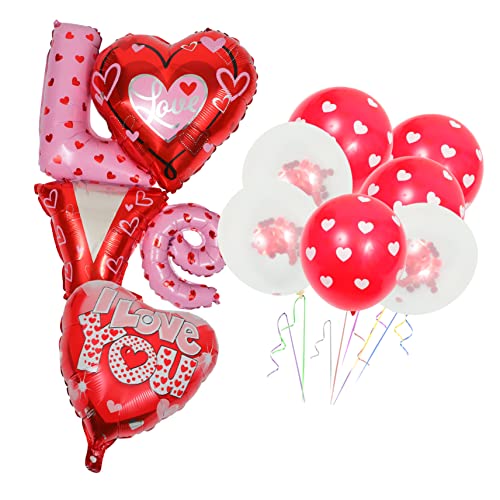 CLISPEED Teiliges Valentinstag Ballon Set Love You Folienballons Für Hochzeiten Und Partys Rote Herzballons Dekoration Für Jubiläumsfeiern Und Romantische Anlässe von CLISPEED