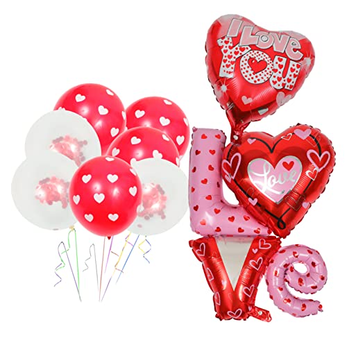 CLISPEED Valentinstag Ballon Set Aluminiumfolie Herz Ballons Für Hochzeit Und Partys Love You Dekoration Perfekte Ballondeko Für Romantische Anlässe von CLISPEED