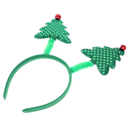 CLISPEED Weihnachtsstirnband Beleuchten Weihnachtsdekoration Kugeln Weihnachtshaarschleifen Christbaumschmuck Schreibtischschmuck Weihnachten Weihnachtslicht Stirnband Green Plastik von CLISPEED