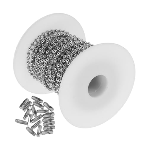 CLISPEED galvanisierte Eisenperlenkette silberne kette Halskettenketten Halskettenkette für die Schmuckherstellung Fotokette Laternenkette Türverzierung Kugelkette Rostfreier Stahl Silver von CLISPEED