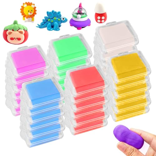 CLIUNT 36 Stück Knetradiergummi, 3,2 x 3,5 cm Weich Knetbar Radiergummis, Bunt Knetgummi Radierer mit Transparentem Etui, Knetbar Radiergummi Knetefür Künstler Kinder Schulbedarf Bunte Zeichnung von CLIUNT