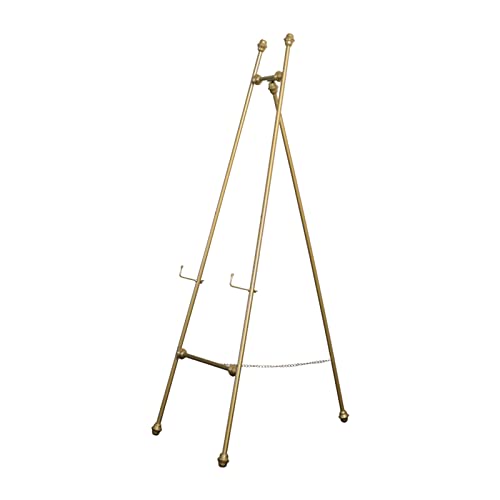 CLLBANT 120/150 cm goldene Staffelei zum Skizzieren, tragbare, zusammenklappbare Dreibeinstaffeleien, leichte, verstellbare Metallstaffelei für Hochzeitsschilder, Poster, Werbetafeln von CLLBANT