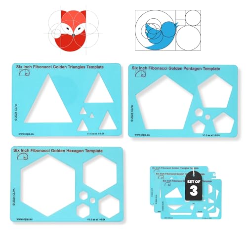 CLPA Fibonacci Schablonen-Set – Dreieck, Pentagon, Sechseck von CLPA