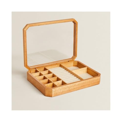 CLQYXRMVC Schmuckschatulle Schmuckschatulle aus massivem Holz, polygonale Aufbewahrungsbox, geeignet for Schlafzimmer, Kommode zur Aufbewahrung von Schmuck, kleine Uhrenbox Schmuck-Organizer-Etui von CLQYXRMVC