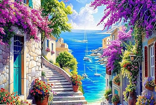 CLYCTIP Diamond Painting Adults, HouseSea Landscape Diamond Painting Pictures Art Kits for Home Wall Decoration， 30 x 40 cm (230) von CLYCTIP