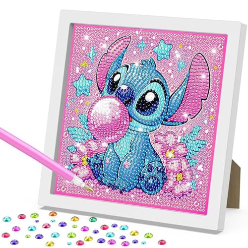 CLYCTIP titch Diamond Painting,Diamond Art with Wooden Frame,Cute Cartoon Diamond Art Set,18cm x 18cm (7in x 7in) von CLYCTIP