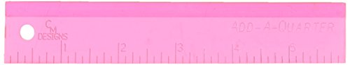 CM Designs Ruler 6" Add-A-Quarter Pink CMDesignsRuler6AddAQuarterPink, Kunststoff, 6" von CM Designs