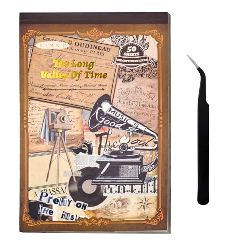 CMBPNNGS 411 Stück Vintage Sticker Scrapbooking 30 Dünne Retro Dekorative Aufkleber ung 20 Bögen Scrapbook Papier für DIY-Art Aufzählungszeichen Notebook Journal Alben von CMBPNNGS