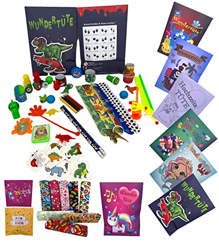 CMC imports Wundertüte Gastgeschenk Mitgebsel give aways für Kindergeburtstag/Mädchen & Jungen Geschenktüten gefüllt mit Spielzeug viele Motive zur Auswahl (Dinosaurier) von CMC imports