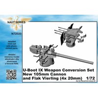 U-Boot IX Weapon - Conversion set - new 105mm cannon a.Flak Vierling [Revell] von CMK