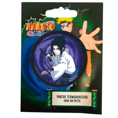 COMERCIAL MERCERA, Aufnäher Patches, Naruto, Aufnäher Ideal für Mützen, Jacken, T-Shirts oder Schultaschen, Gedruckt, 100% Polyester, (Sasuke mit Schwert) von CMM COMERCIAL MERCERA