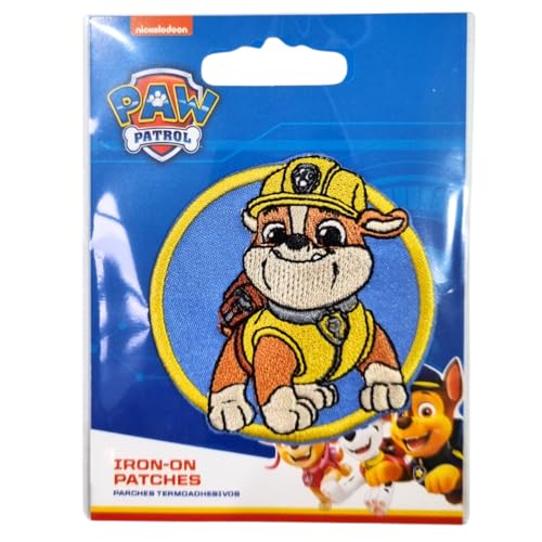 COMERCIAL MERCERA, Aufnäher Patches, Paw Patrol, Aufnäher Ideal für Mützen, Jacken, T-Shirts oder Schultaschen, 100% Polyester (Rubble) von CMM COMERCIAL MERCERA