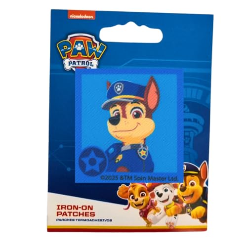 COMERCIAL MERCERA, Aufnäher Patches, Paw Patrol, Aufnäher Ideal für Mützen, Jacken, T-Shirts oder Schultaschen, Gedruckt, 100% Polyester, (Chase) von CMM COMERCIAL MERCERA