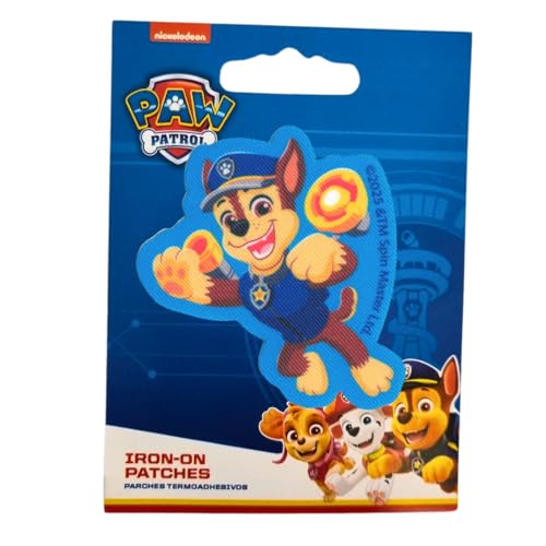 COMERCIAL MERCERA, Aufnäher Patches, Paw Patrol, Aufnäher Ideal für Mützen, Jacken, T-Shirts oder Schultaschen, Gedruckt, 100% Polyester, (Chase 2) von CMM COMERCIAL MERCERA