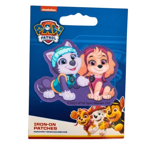 COMERCIAL MERCERA, Aufnäher Patches, Paw Patrol, Aufnäher Ideal für Mützen, Jacken, T-Shirts oder Schultaschen, Gedruckt, 100% Polyester, (Everest und Skye) von CMM COMERCIAL MERCERA