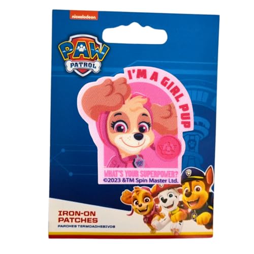 COMERCIAL MERCERA, Aufnäher Patches, Paw Patrol, Aufnäher Ideal für Mützen, Jacken, T-Shirts oder Schultaschen, Gedruckt, 100% Polyester, (Skye Mädchen-Welpe) von CMM COMERCIAL MERCERA