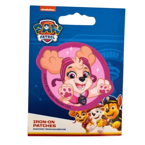 COMERCIAL MERCERA, Aufnäher Patches, Paw Patrol, Aufnäher Ideal für Mützen, Jacken, T-Shirts oder Schultaschen, Gedruckt, 100% Polyester, (Skye Pfote) von CMM COMERCIAL MERCERA