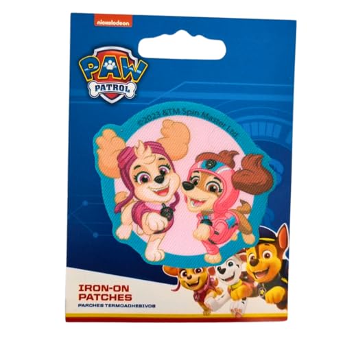 COMERCIAL MERCERA, Aufnäher Patches, Paw Patrol, Aufnäher Ideal für Mützen, Jacken, T-Shirts oder Schultaschen, Gedruckt, 100% Polyester, (Skye und Everest Freundinnen) von CMM COMERCIAL MERCERA